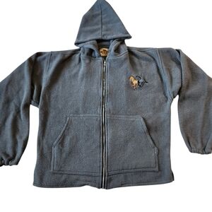Vintage Earth Ragz Full Zip Fleece Horse Embroidered Nature Hoodie Sz XL